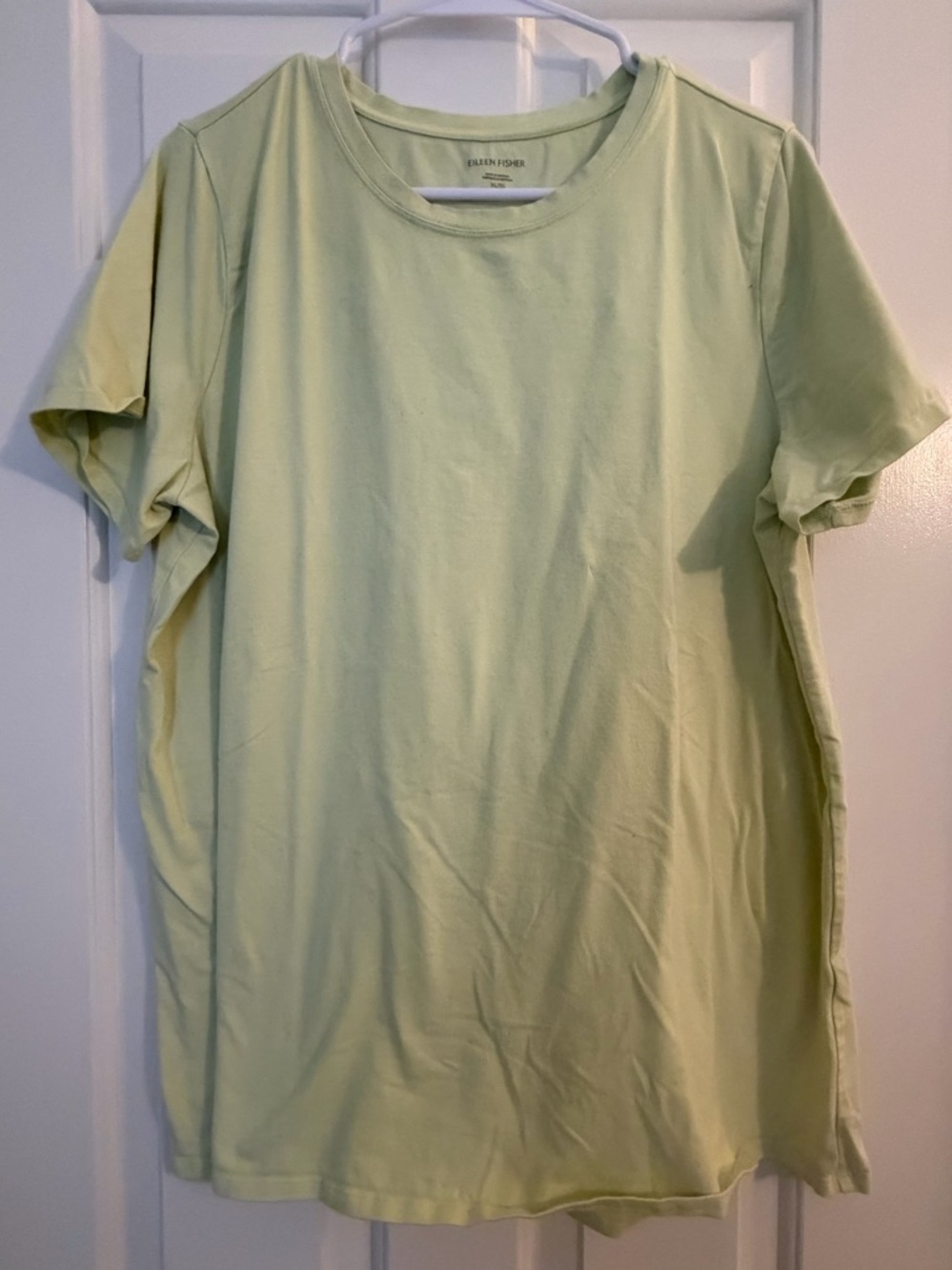 Eileen Fisher Pale Lime Short Sleeve Crew Tee